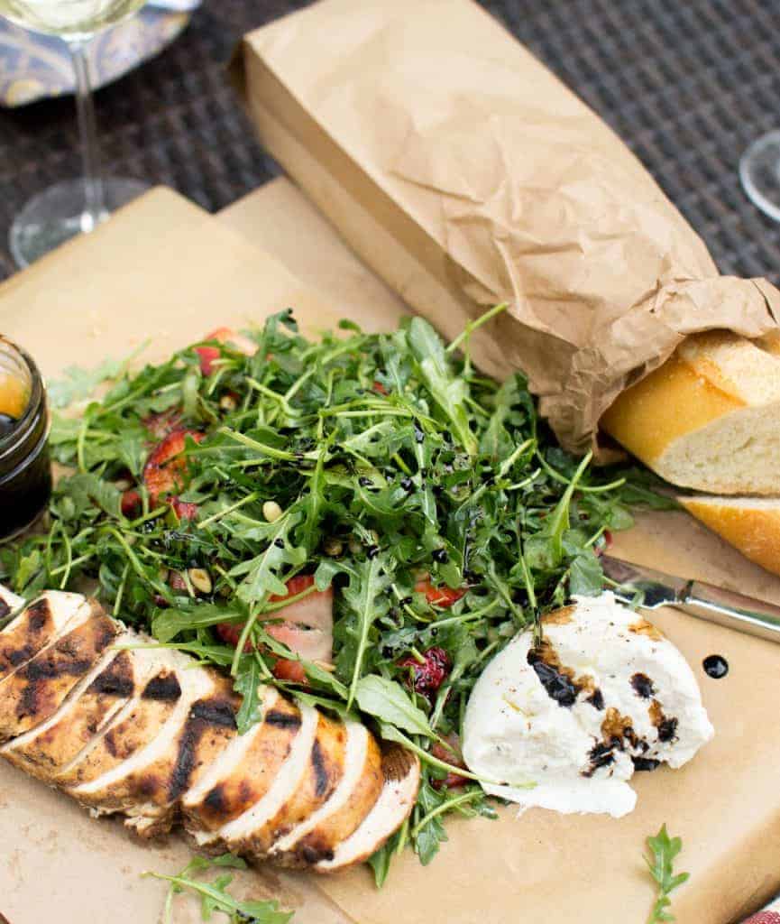 Burrata with Strawberries & Arugula