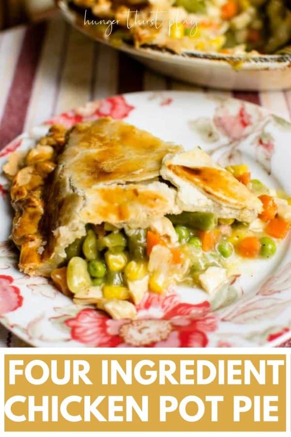 slice of chicken pot pie on a plate