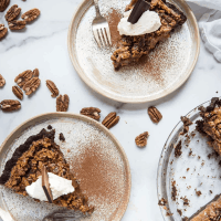 slices of pecan pie on plates