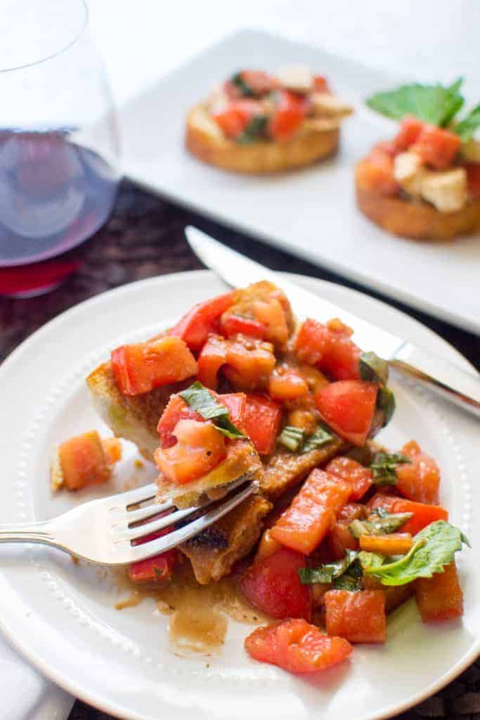 Homemade balsamic bruschetta