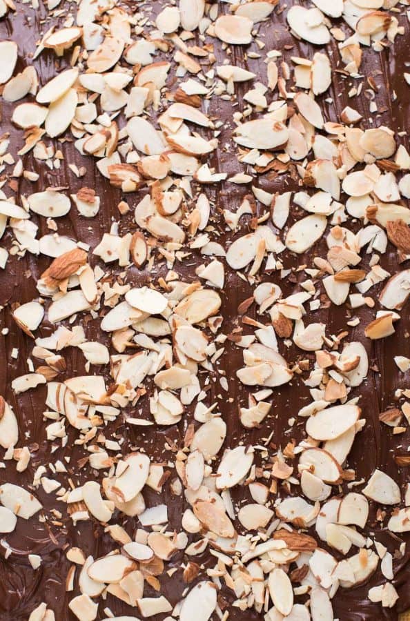 overhead photo of buttercrunch toffee sheet