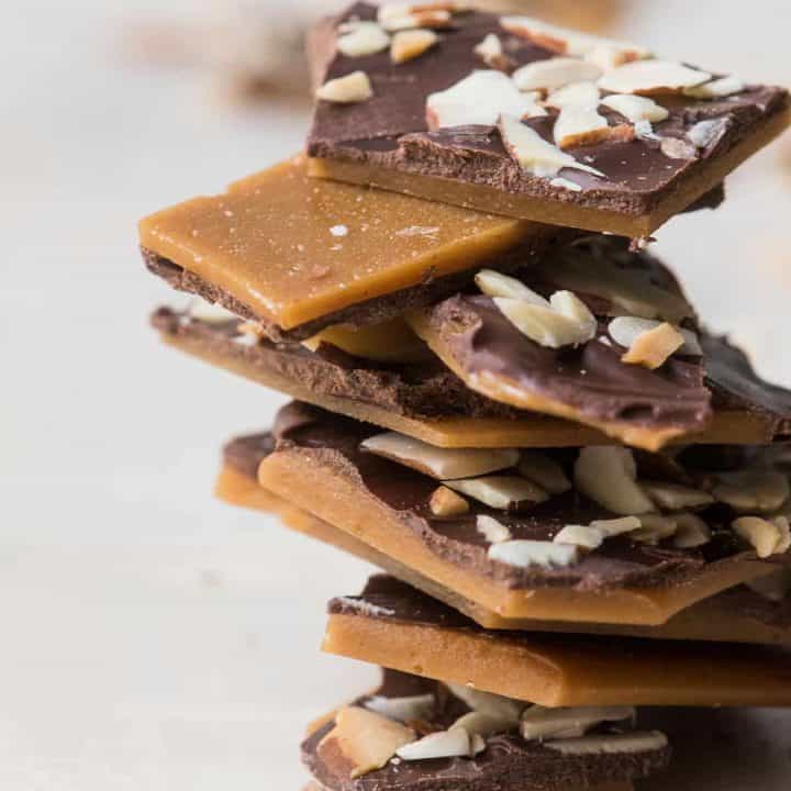 stack of buttercrunch toffee