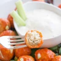 Blue Cheese Stuffed Buffalo Chicken Meatballs