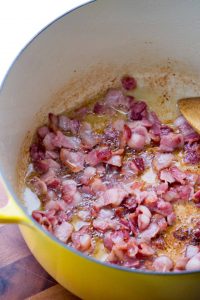 Crispy bacon provides necessary fat and smoke to this Black Bean Soup