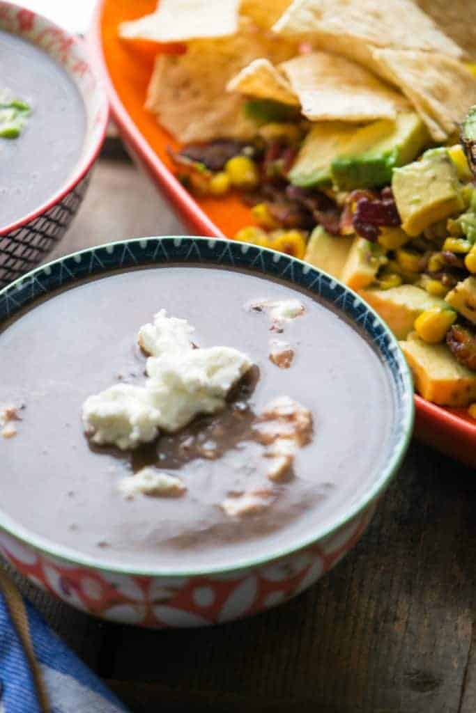 Chipotle peppers and bacon add natural smoky and heat to this black bean soup