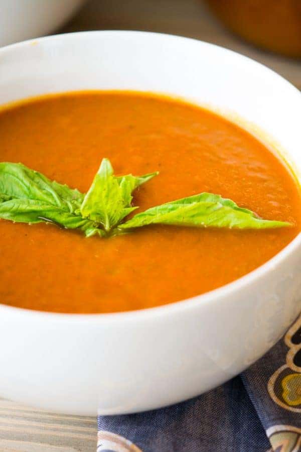 Tomato soup spiced with Sriracha and packed with vegetables