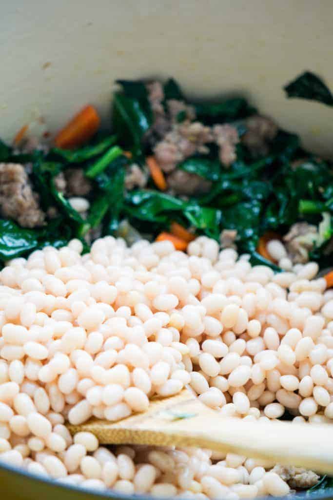 White beans are the substance of this hearty soup.