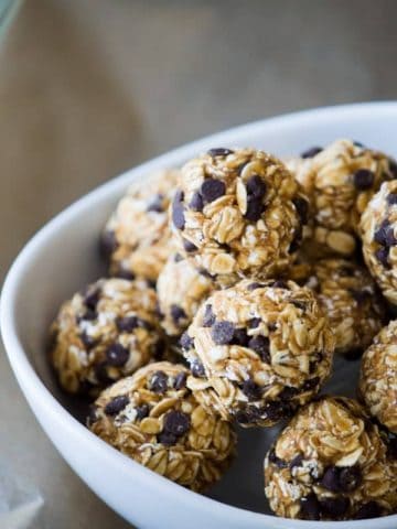 pb2 energy bites in a bowl
