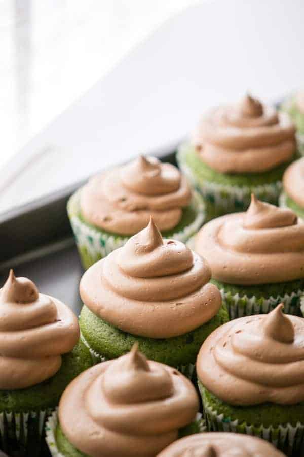 Green Tea Cupcakes with Chocolate Buttercream