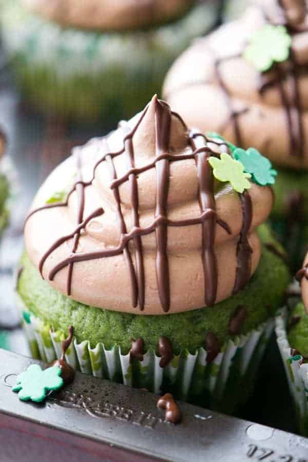 Green Tea Cupcakes with Chocolate Buttercream