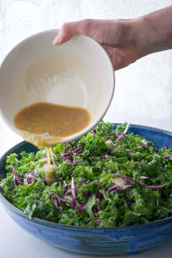 Spring Kale & Cucumber Salad with Honey-Ginger Dressing