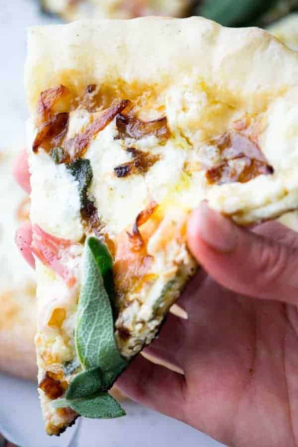 White Pizza with Prosciutto & Blue Cheese