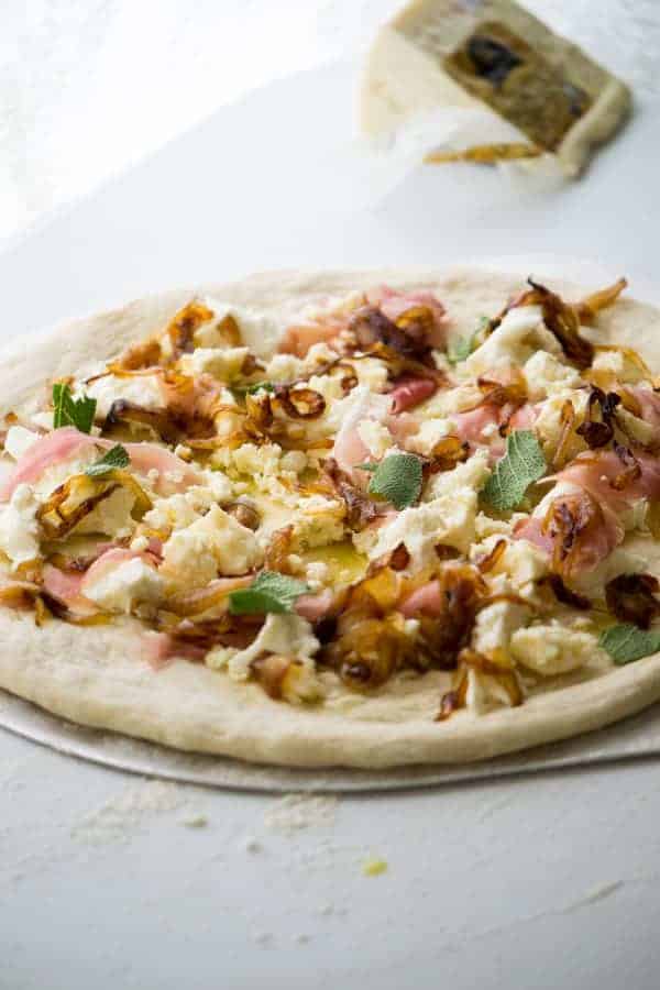 White Pizza with Prosciutto & Blue Cheese