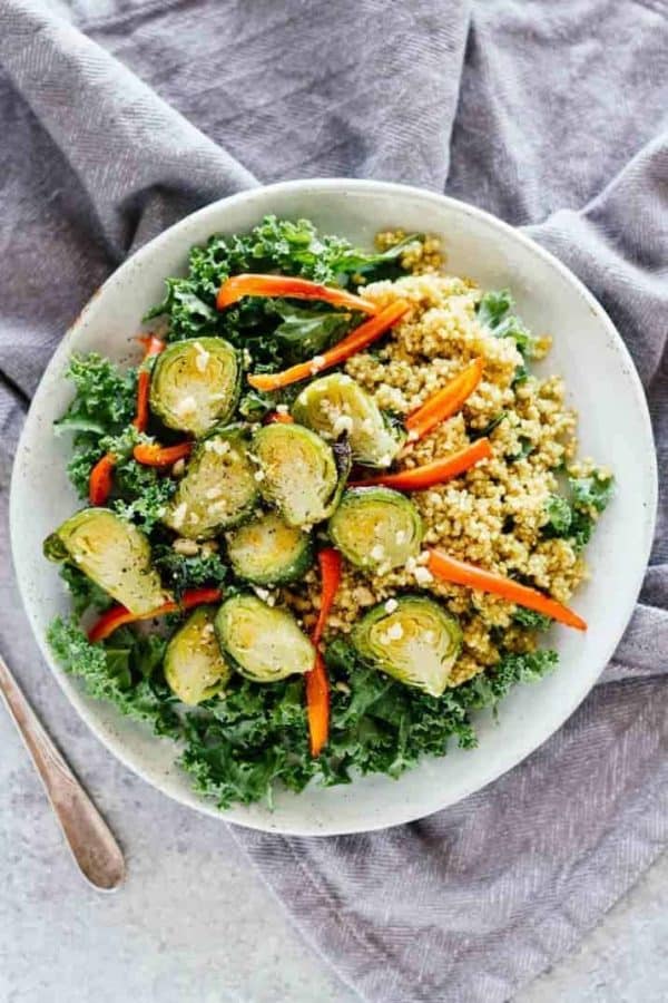 Kale Quinoa Curry Brussel Sprouts