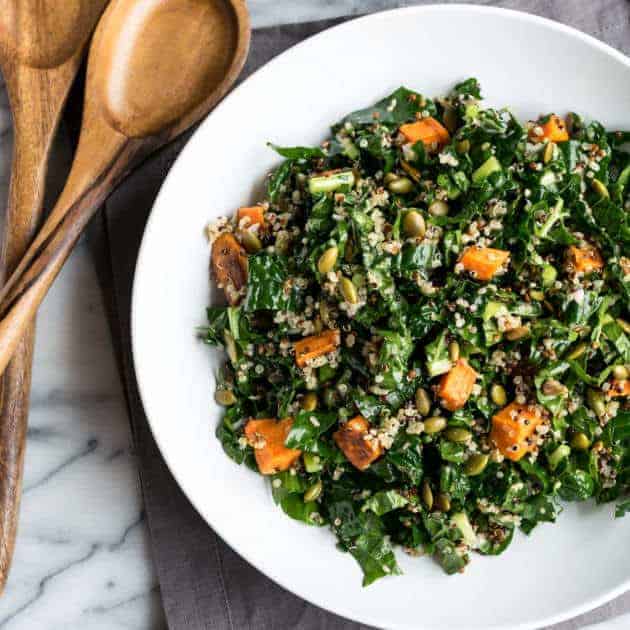 Kale Sala with Quinoa Sweet Potato