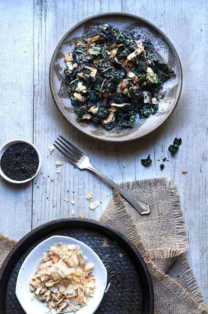 Kale Salad with Toasted Coconut and Sesame