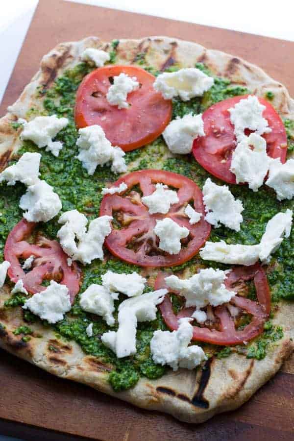 Kale & Spinach Pesto Grilled Flatbread