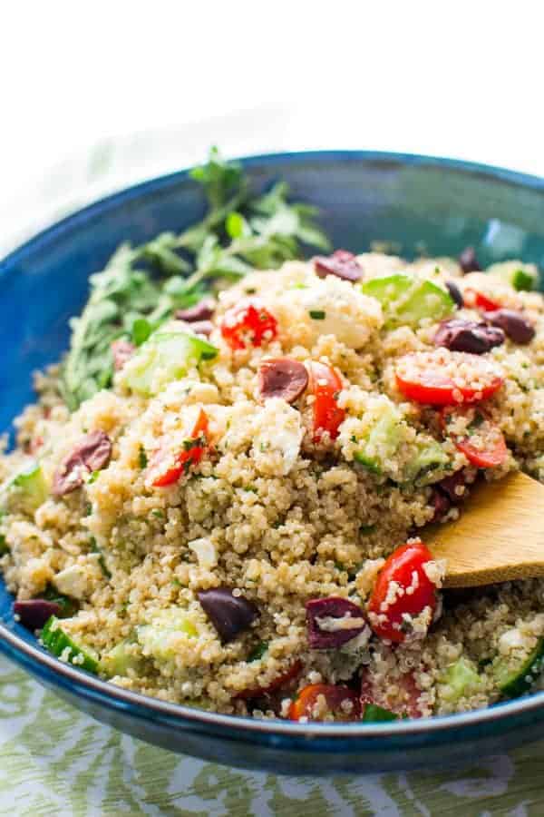 Gluten Free Mediterranean Quinoa Salad - Hunger Thirst Play