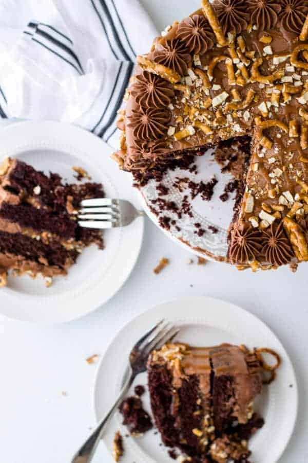 Salted Caramel Pretzel Cake