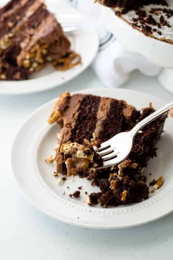 Salted Caramel Pretzel Cake