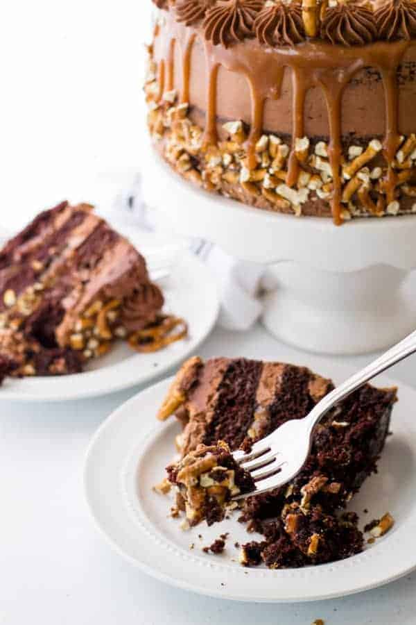 Salted Caramel Pretzel Cake