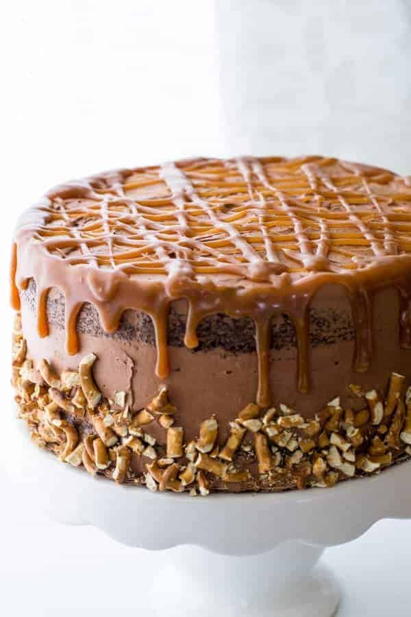 Salted Caramel Pretzel Cake Hunger Thirst Play