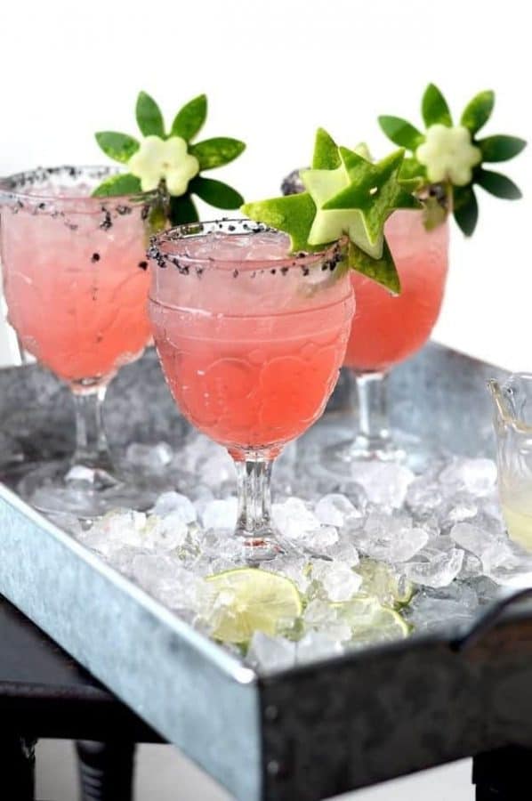 Watermelon Margaritas with Watermelon Rind Garnish