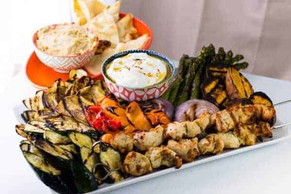 Grilled Vegetables & Chicken | Spicy Yogurt Sauce