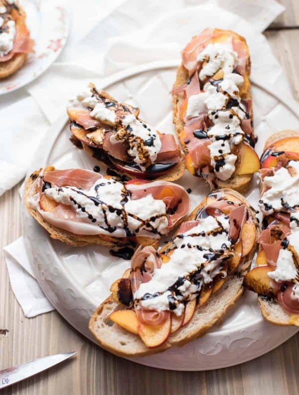 Peach & Burrata Toasts