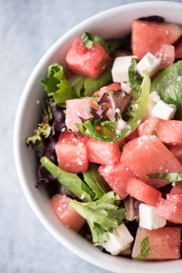 Watermelon Feta Salad with White Balsamic ReductionWatermelon & Feta Salad with White Balsamic Reduction