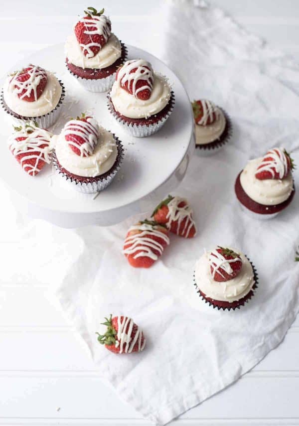 red velvet birthday cupcake