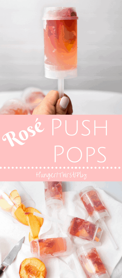 Sweet peach and bright lemon bring a pop to these fun Rosé wine treats!