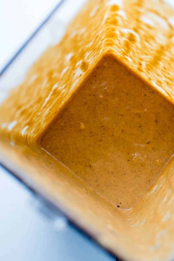 Pumpkin Spice Blender Pancakes batter blended