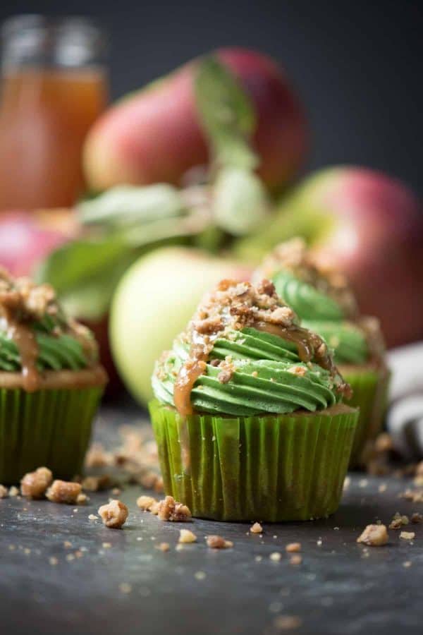 Caramel Apple Cider Cupcakes