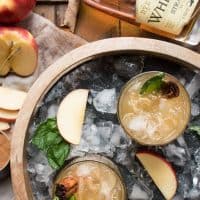 Overhead Shot of Apple Cinnamon Whiskey Smash