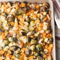 Sheet Pan Winter Veggies on a sheet tray