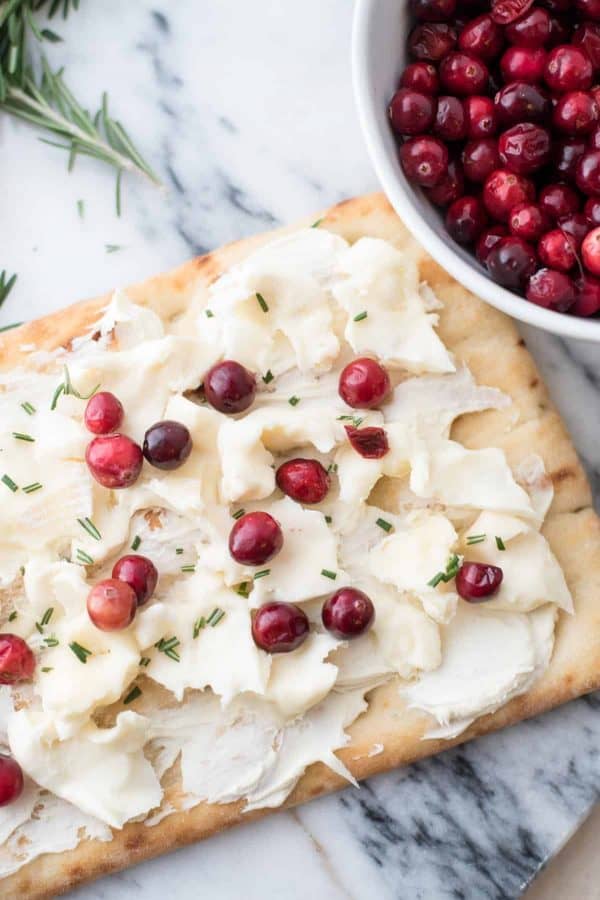 Creamy Cranberry Brie Flatbread