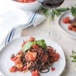 Garlicky Diced Tomato Sauce | Black Bean Spaghetti
