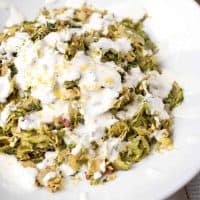 Braised Brussel Sprouts with Lemon Garlic Aioli