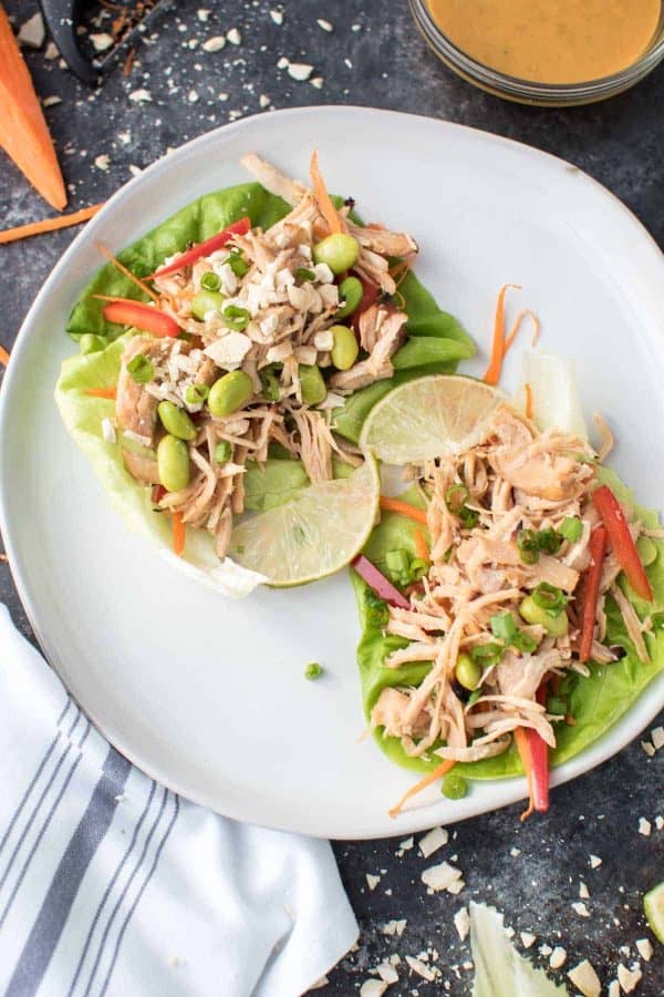 Instant Pot Pad Thai Chicken Lettuce Wraps