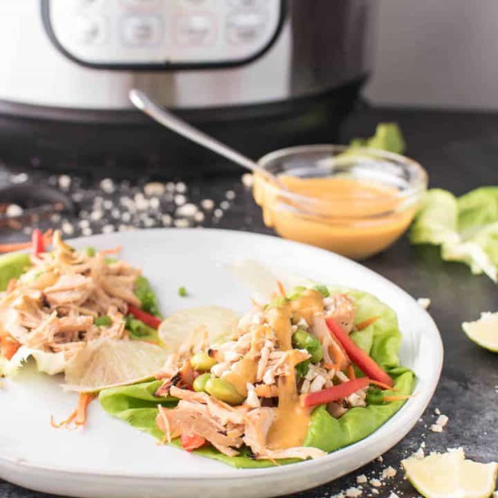 Instant Pot Pad Thai Chicken Lettuce Wraps