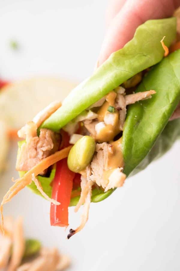 Instant Pot Pad Thai Chicken Lettuce Wraps