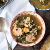 Roasted Butternut Kale and Wild Rice Soup