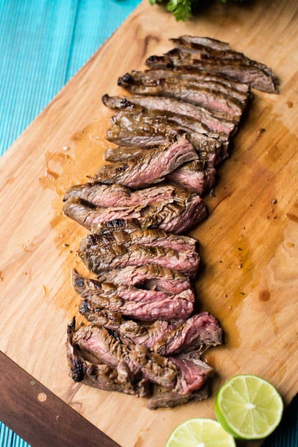 juicy sliced cilantro lime flank steak