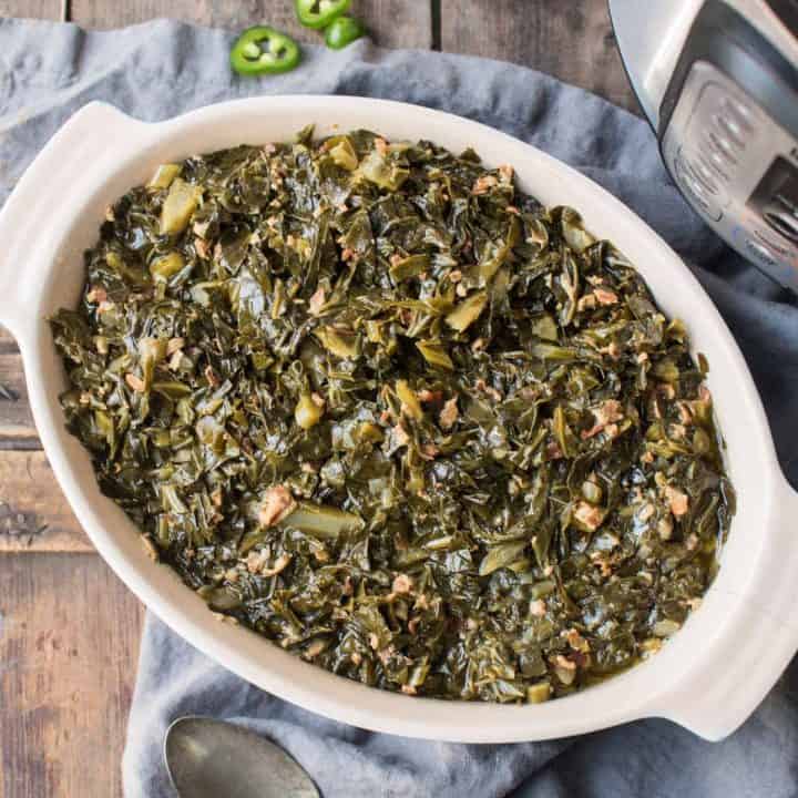 Instant Pot Collard Greens with Jalapeño and Bacon