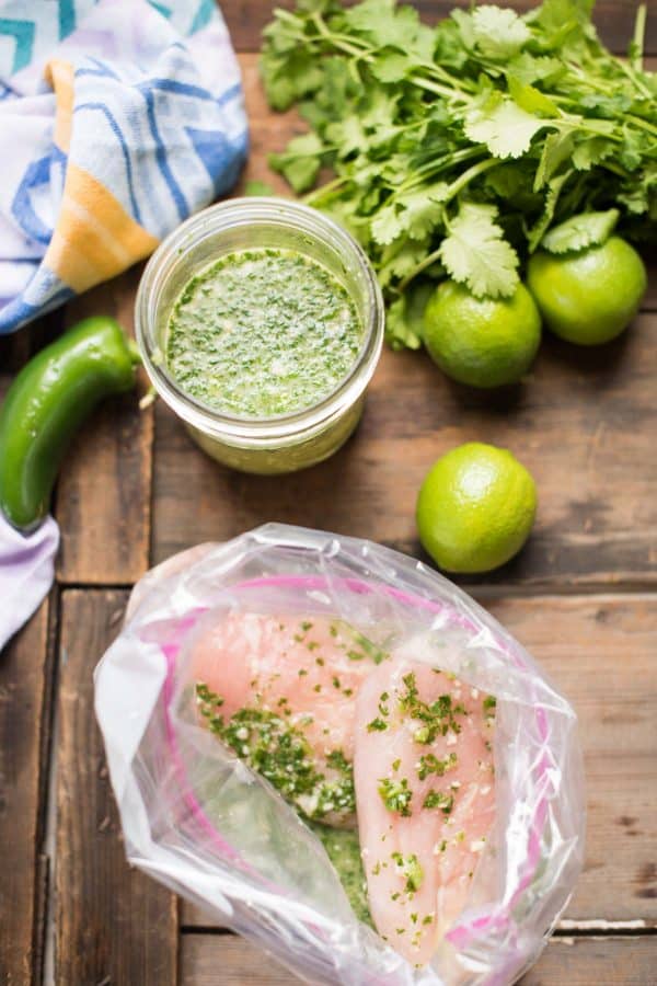 Cilantro Lime Marinade is a simple, blended marinade of fresh herbs, bright acidity, and a touch of sweetness that will tenderize and add bold flavor at the same time.