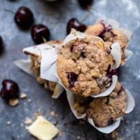 Chai Cherry Muffins with Cinnamon Crumble