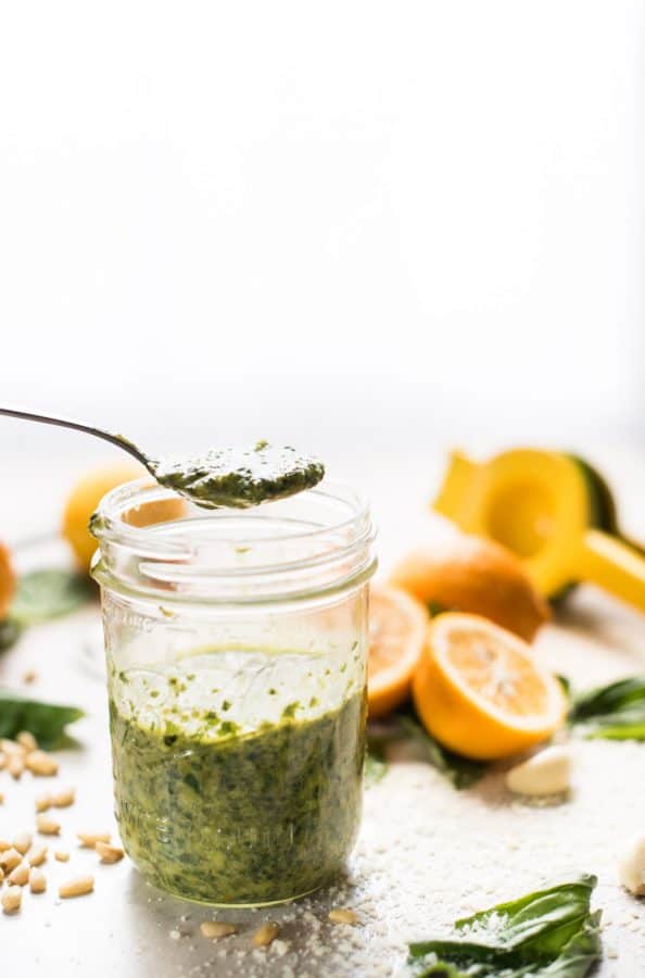 Meyer Lemon Basil Pesto Scooped