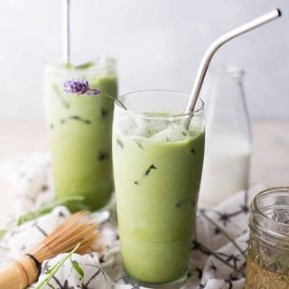 Iced Lavender Matcha Latte - Hunger Thirst Play