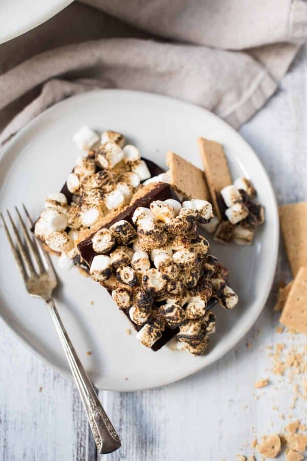 No Bake S'mores Bars on plate